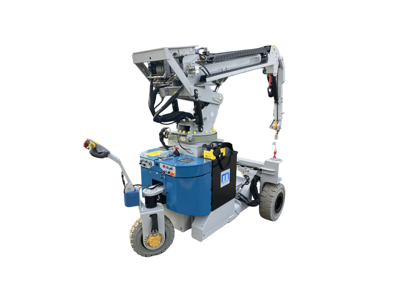 Elektrischer 40°-Kran mit 3 angetriebenen und lenkbaren Rädern