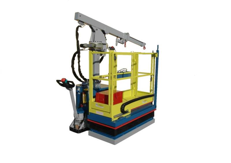 800 KG MAX.: Mini crane with integrated aerial work platform: 12MO EVO v2 PASS v3